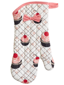 Jessie Steele Cherry Cupcakes Oven-Mitt with Bow